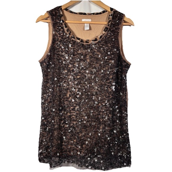 Chico's Tops - Chicos Top Womens Large 2 Going Out Sequin Glam Evening Embellished Party Date